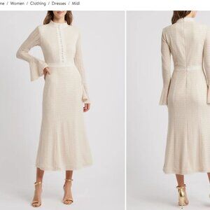Kailee Texture Long Sleeve Midi Dress